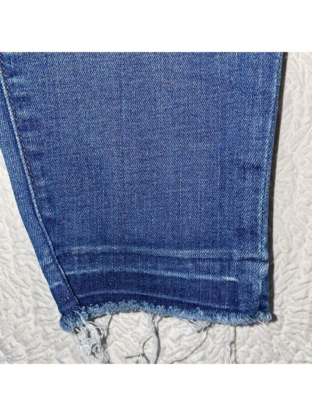 J. Crew 8" Toothpick Raw Drop Hem Distressed Skinny Low-Rise Jeans - Picture 6 of 12